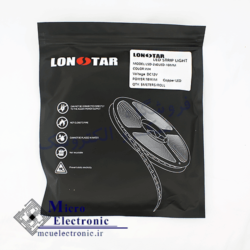 ال ای دی نواری 12 ولت 10mm تراکم 240 سفید — تصویر ۳