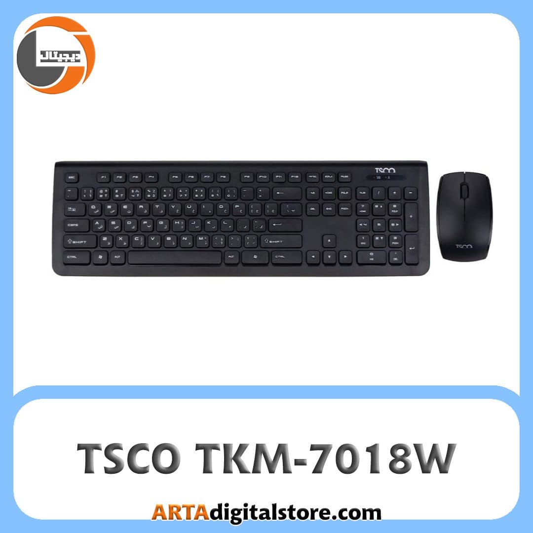 موس و کیبورد بی سیم تسکو TSCO TKM-7018W Black