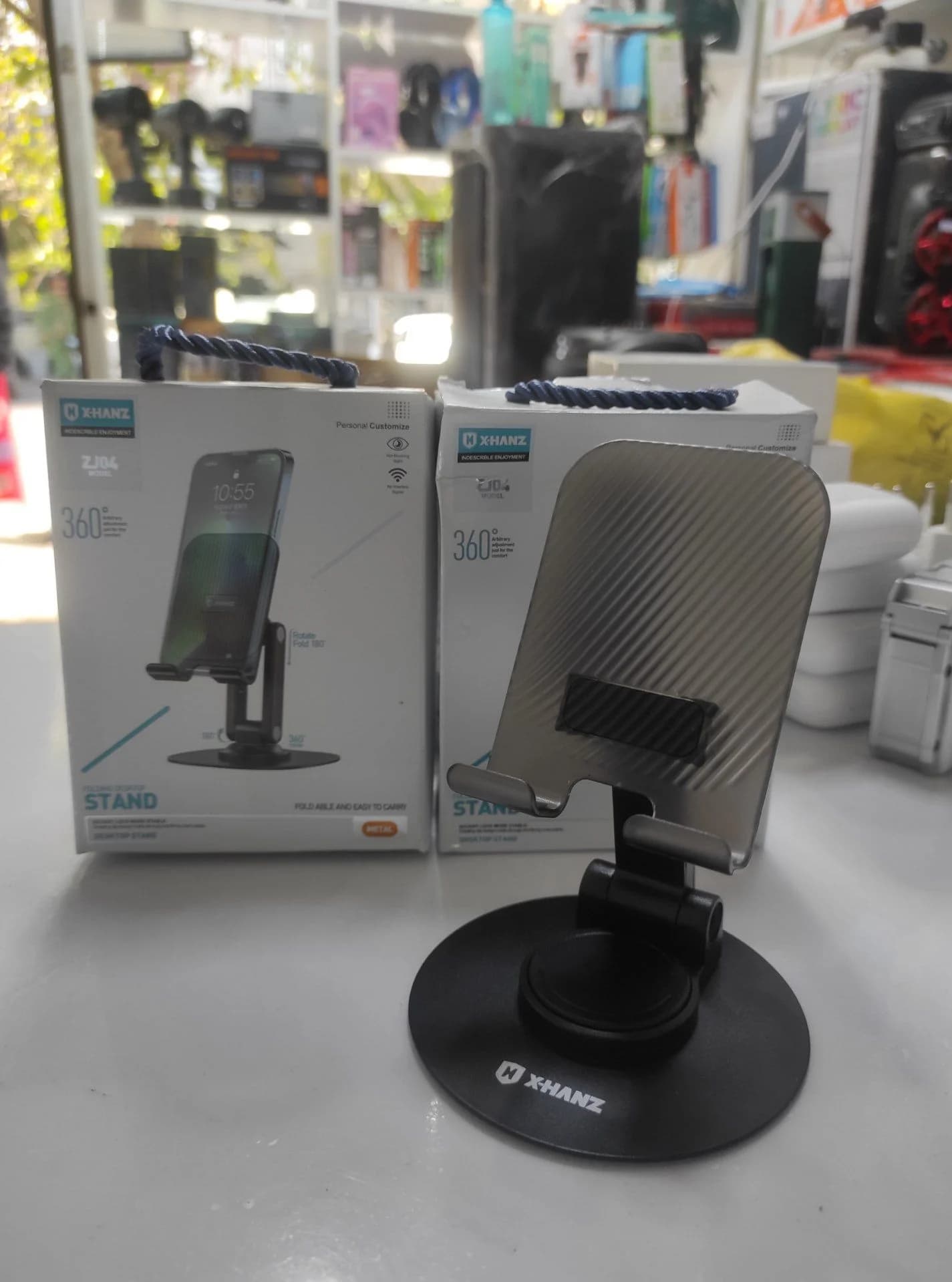 پایه نگهدارنده گوشی XHanz مدل ZJ-04 (تاشو با چرخش ۳۶۰ درجه) — تصویر ۲