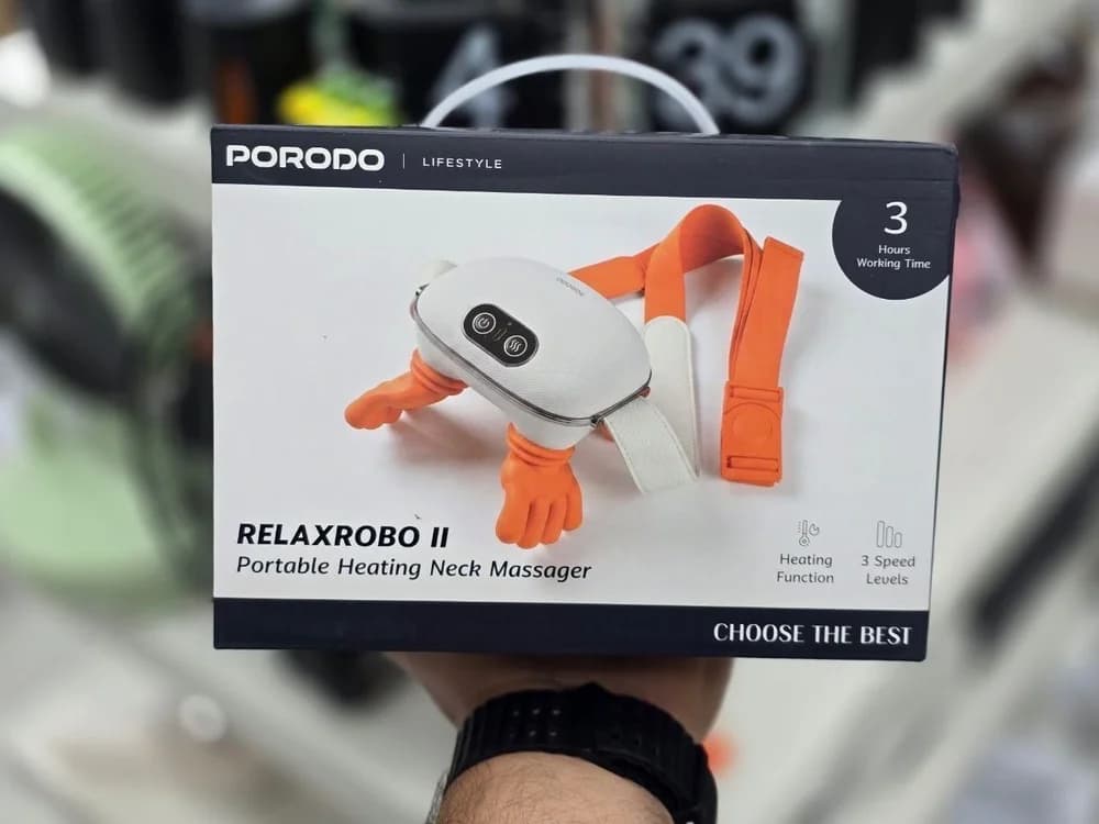 ماساژور طرح دست شارژی گردن و شانه Porodo Lifestyle مدل RELAXROBO II | گرمایش‌دار و ۳ سرعته — تصویر ۲