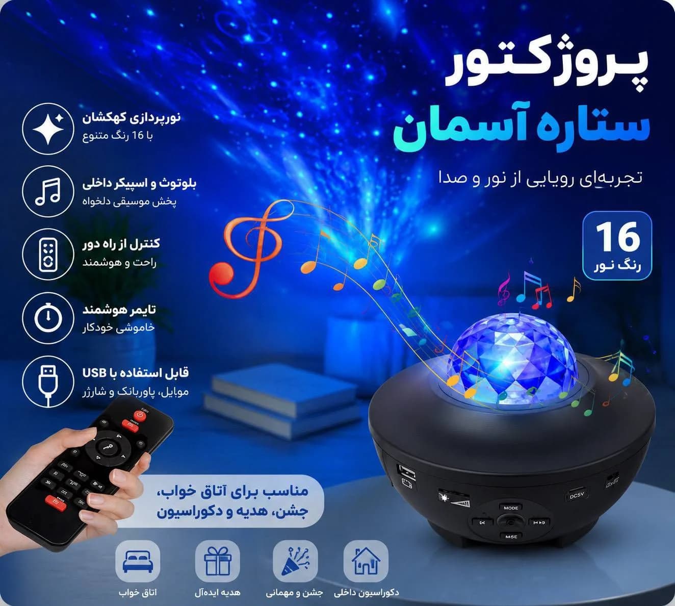 چراغ خواب اسپیکردار کهکشانی اورجینال — تصویر ۲