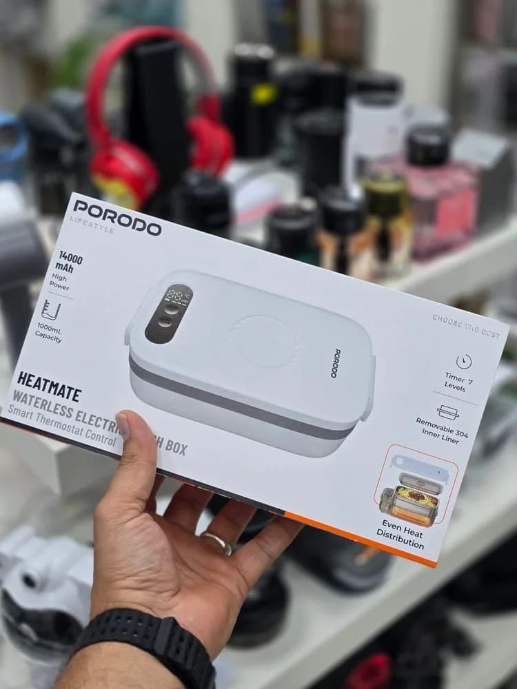 ظرف غذای برقی و شارژی پرودو مدل Porodo HeatMate FH3 ظرفیت ۱۰۰۰ میلیلیتر — تصویر ۶