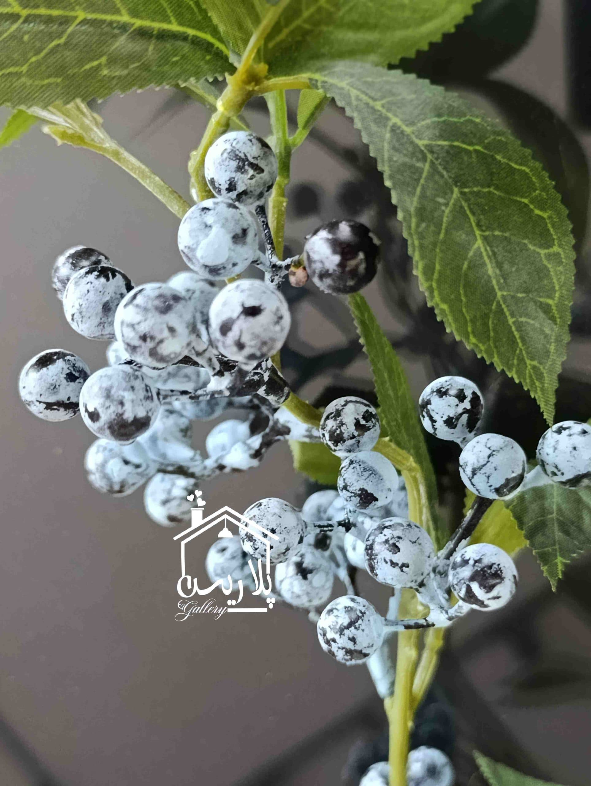 شاخه بلوبری برفی برگ دار 85 سانت — تصویر ۲