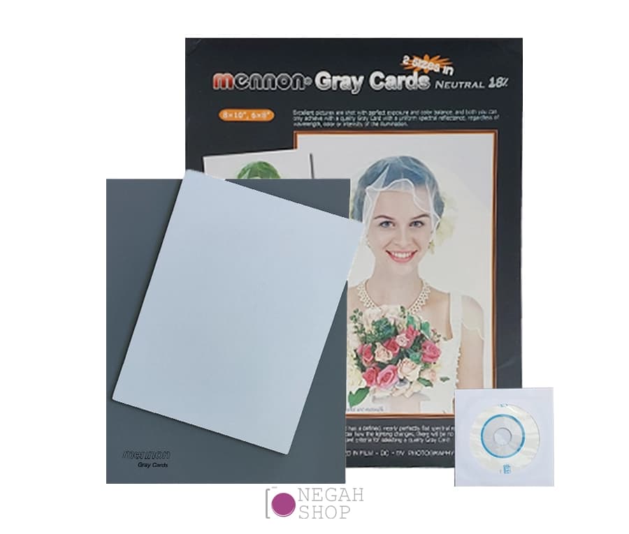 ست 2 تایی کارت خاکستری MENNON SET OF 2 GRAY CARD’S 18% GRAY / 92% WHITE