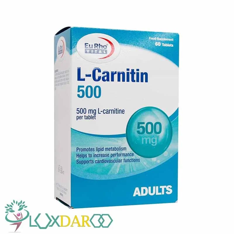 قرص ال کارنتین 500 یوروویتال 60 عددی