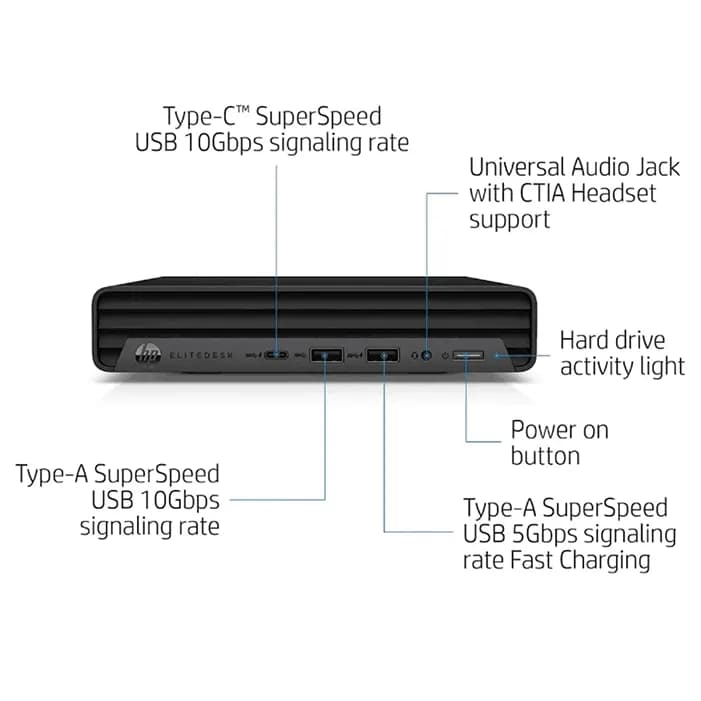 تاینی کیس استوک HP EliteDesk 800 G6 Mini نسل 10 |رم 8GB |حافظه 256GB — تصویر ۲
