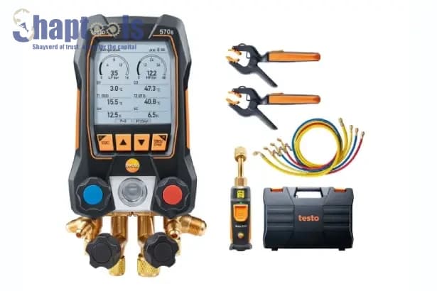 ست کامل منیفولد دیجیتال تستو testo 570s همراه با شلنگ گاز و وکیوم