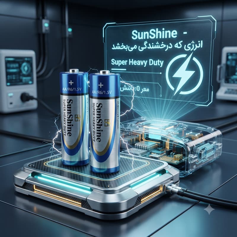 باتری قلمی سانشاین مدل شرینک super heavy duty بسته ۴ عددی — تصویر ۲