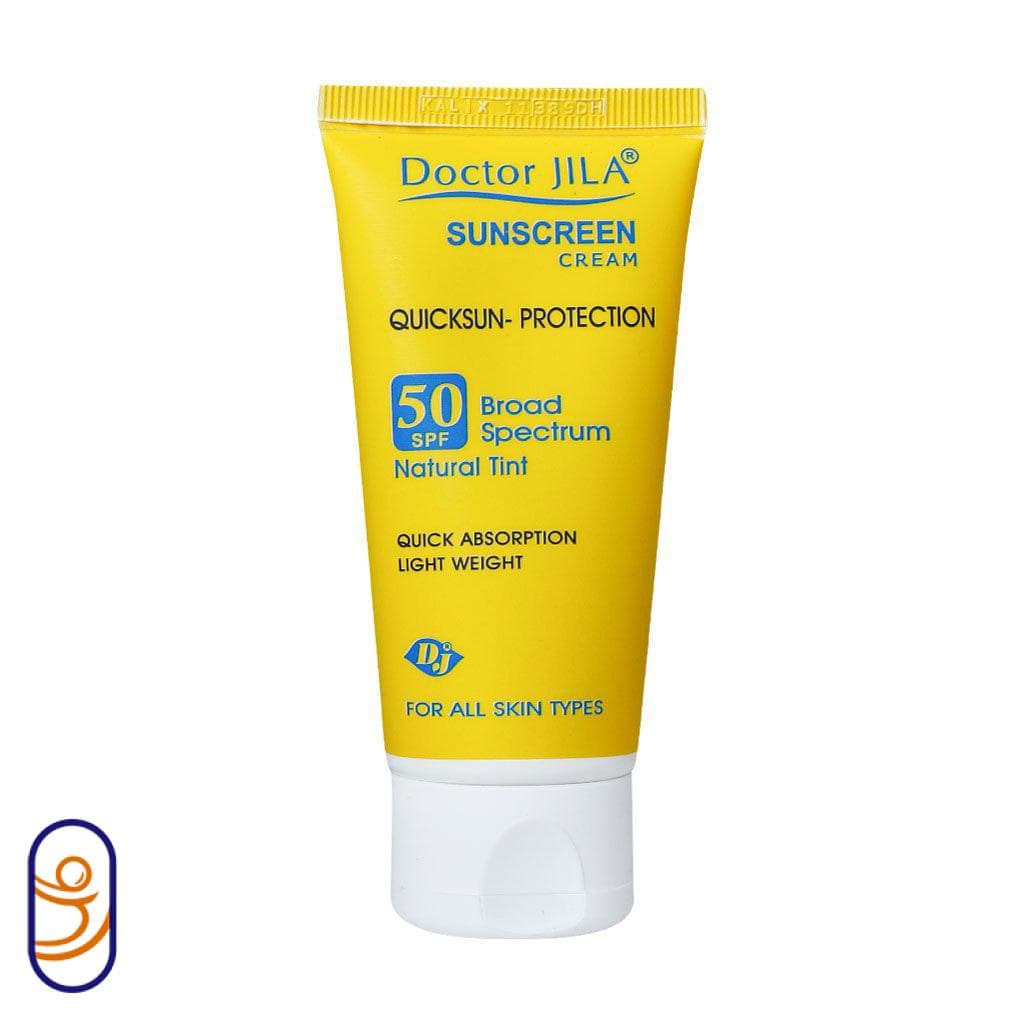 کرم ضد آفتاب SPF کوئیک سان پروتکشن انواع پوست رنگ طبیعی دکتر ژیلا