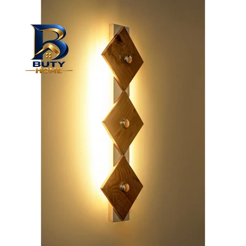 چراغ دیواری مدل چوبی کد Triple — تصویر ۲