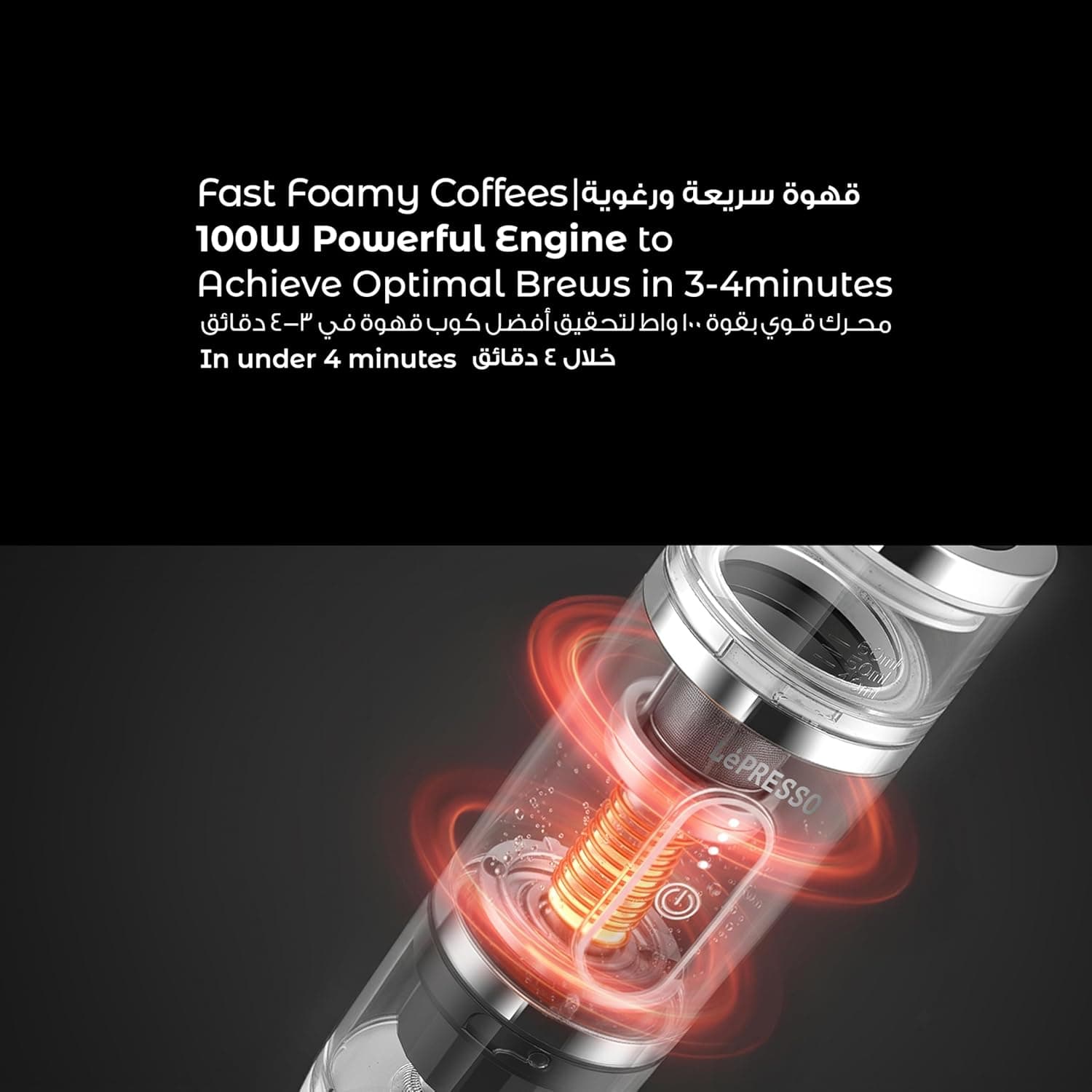قهوه ساز پرتابل 4 در 1 همراه با فومساز شیر لپرسو مدل LePresso 4 in 1 Portable Coffee Maker with Milk Frother — تصویر ۶