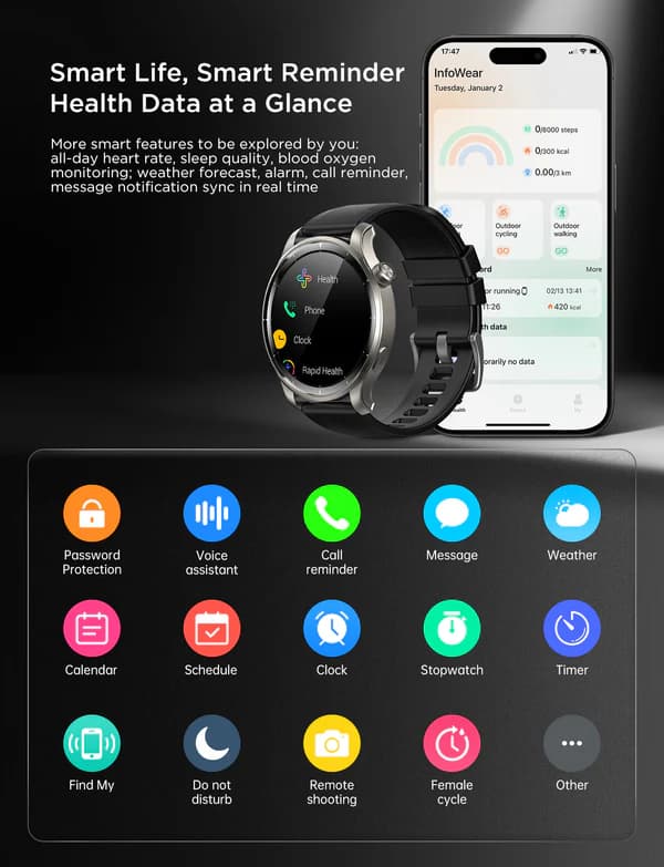 ساعت هوشمند ضدآب جویروم JOYROOM JR-FV1 Venture SeriesSmart Watch — تصویر ۷