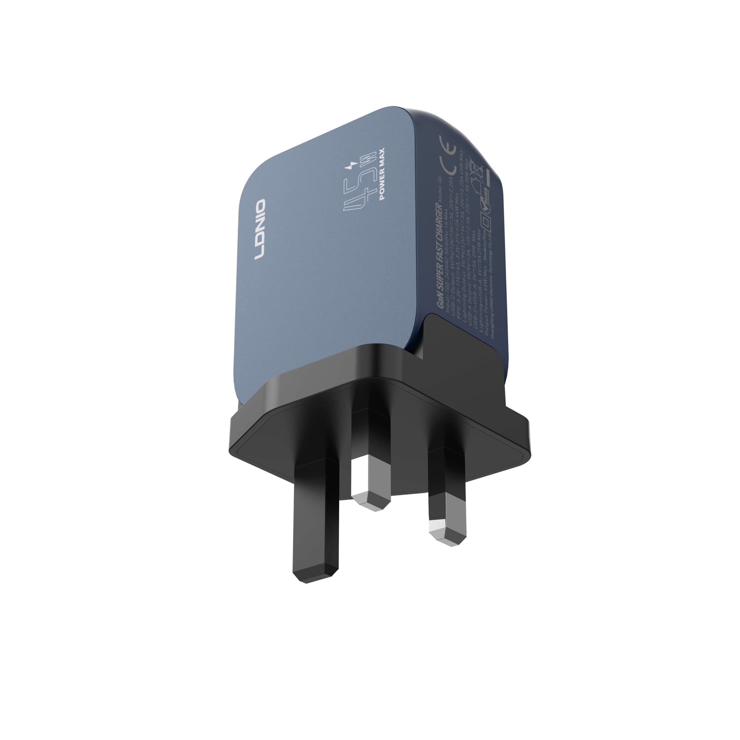 شارژر دیواری 45 وات الدینیو LDNIO 45W USB-C/A SUPER FAST CHARGER Q6 — تصویر ۴
