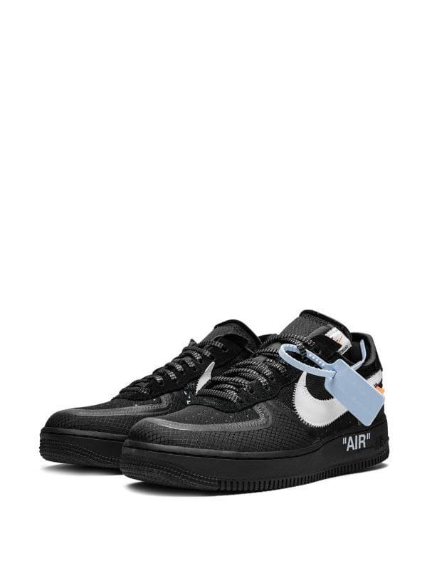 نایک ایر فورس بدون ساق آف وایت مشکی Nike air force off white black — تصویر ۳