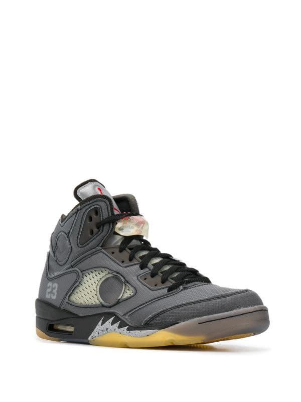 نایک ایر جردن ۵ آف وایت طوسی تیره Nike air jordan 5 off-white dark grey — تصویر ۳