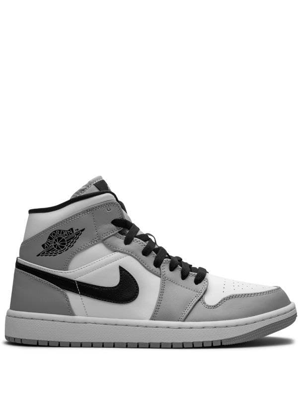 نایک ایر جردن ۱ ساقدار طوسی سفید Nike air jordan 1 mid smok grey