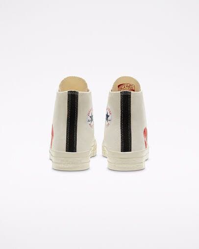 کانورس آل استار ساقدار پلی قلبی تمام سفید Converse all stars play white — تصویر ۷