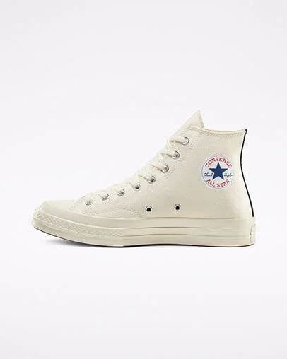 کانورس آل استار ساقدار پلی قلبی تمام سفید Converse all stars play white — تصویر ۲