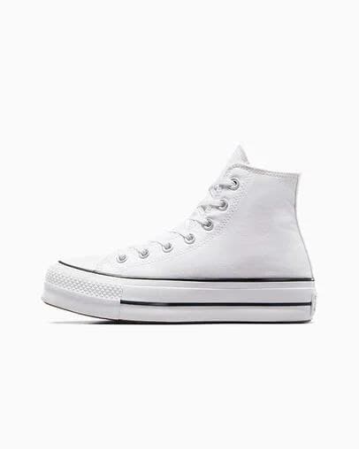 کانورس ساقدار آل استار چاک تیلور لیفت پلتفورم سفید Converse all star chuck taylor lift platform white — تصویر ۲