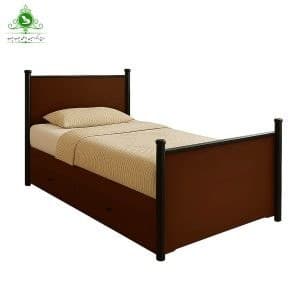 تخت خواب یک و نیم نفره خوابگاهی مدل دورا عرض 120 با کشو بدون تشک مبلمان فرنا مدل 1143153 — تصویر ۲