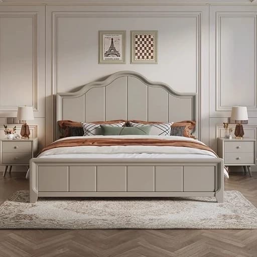 تخت خواب 2 نفره بدون تشک به همراه پاتختی مبلمان فرنا مدل 1143146