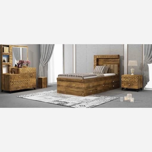 تخت خواب یک نفره مدل پارما بدون کشو بدون کفی بدون تشک مبلمان فرنا مدل 1143143