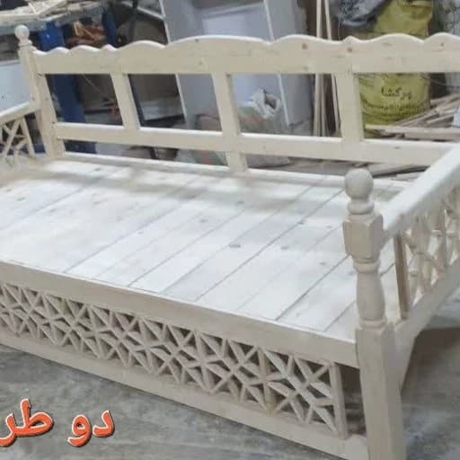 تخت سنتی باغی چوبی خام. هزینه ارسال بصورت پس کرایه مبلمان فرنا مدل 1143127