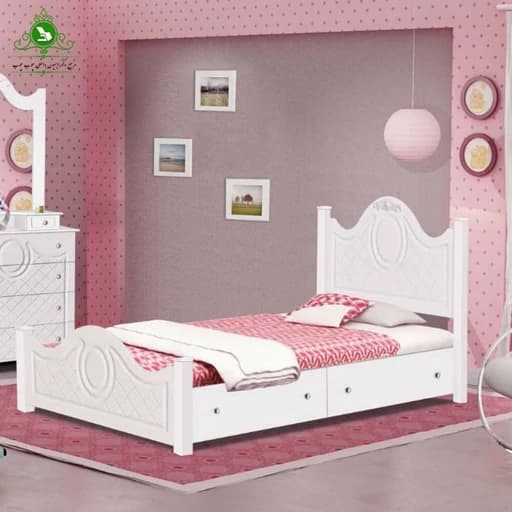 تخت خواب یک نفره MDF وکیوم مدل آرامش مبلمان فرنا مدل 1143109