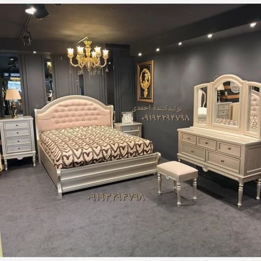 سرویس خواب دونفره لاکچری مبلمان فرنا مدل 1143095