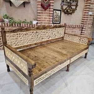 تخت سنتی طرح افشاری چوب روسی مبلمان فرنا مدل 1143084