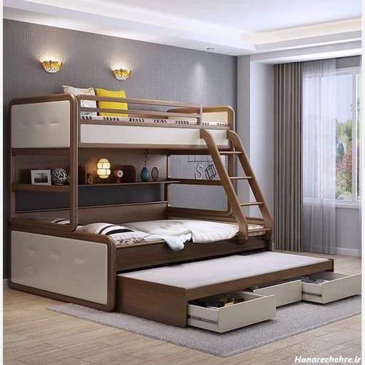 تخت خواب دوطبقه ای تمام ام دی F87 مبلمان فرنا مدل 1143051