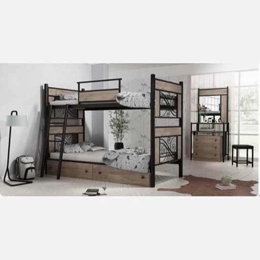 تخت خواب دو طبقه مدل لوزی مبلمان فرنا مدل 1143026
