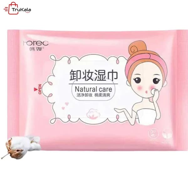 دستمال مرطوب پاک کننده آرایش رورک مدل Natural Care بسته 25 عددی