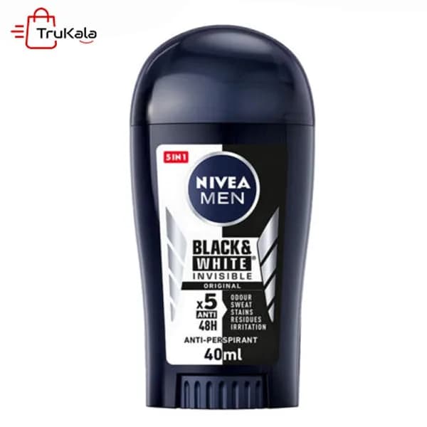 مام صابونی نیوا مردانه مدل BLACK & WHAITE INVISIBLE حجم 40 میلی لیتر