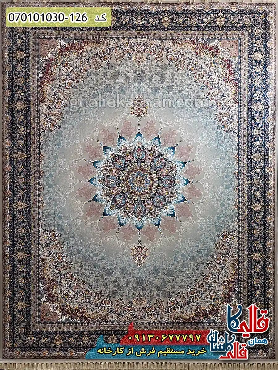 فرش 1000 شانه طرح هستی زمینه موشی کاشان — تصویر ۲
