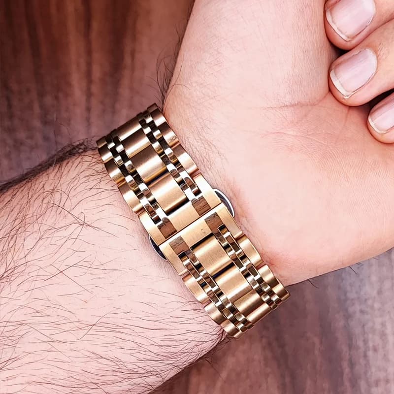 ساعت مچی عقربه ای مردانه سیکو سفید رزگلد مدل 9113HS-M — تصویر ۵
