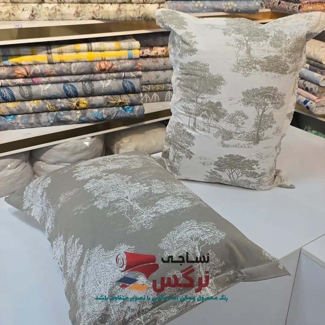 روبالشتی دورو نخ پنبه طرح درخت کد 310