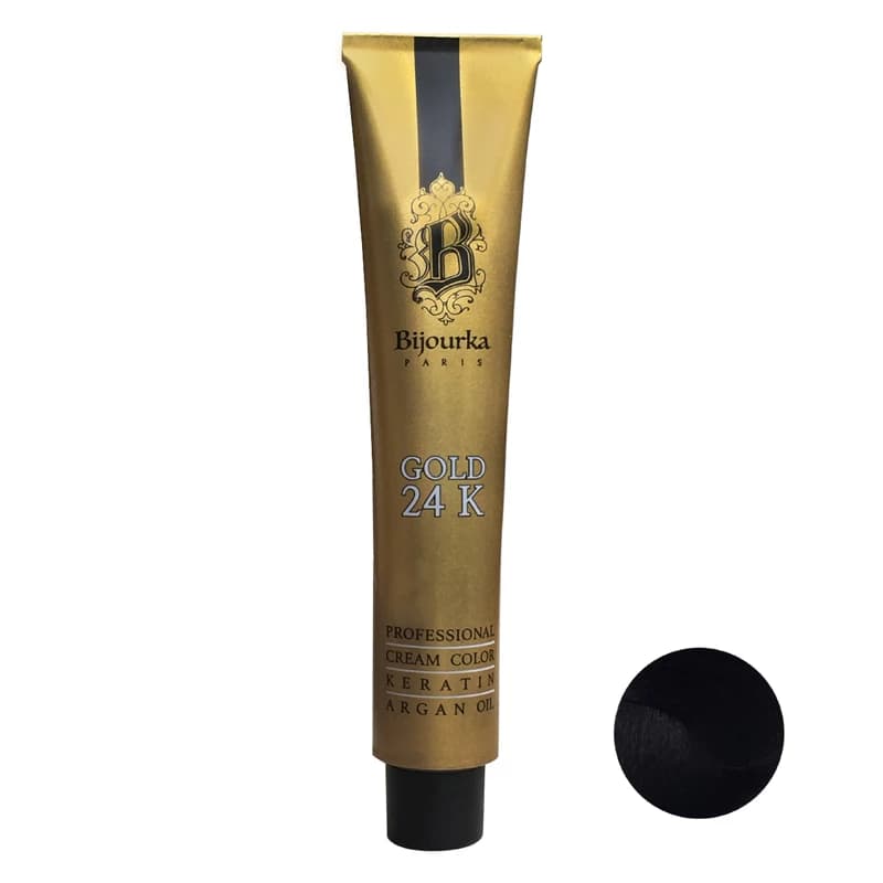 رنگ مو مشکی پر کلاغی بیجورکا سری خاکستری Gold 24K شماره 1.1