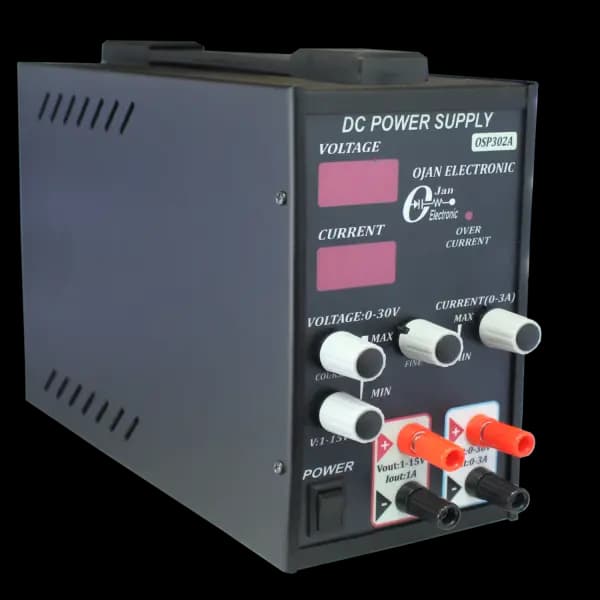 منبع تغذیه متغیر دو کانال 0 تا 30 ولت 2 آمپر اوژن الکترونیک مدل OSP-302A