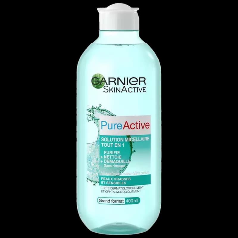 میسلار واتر پیور اکتیو گارنیر(گارنیه) 400 میل مدل Garnier Pure Active Solution Micellaire