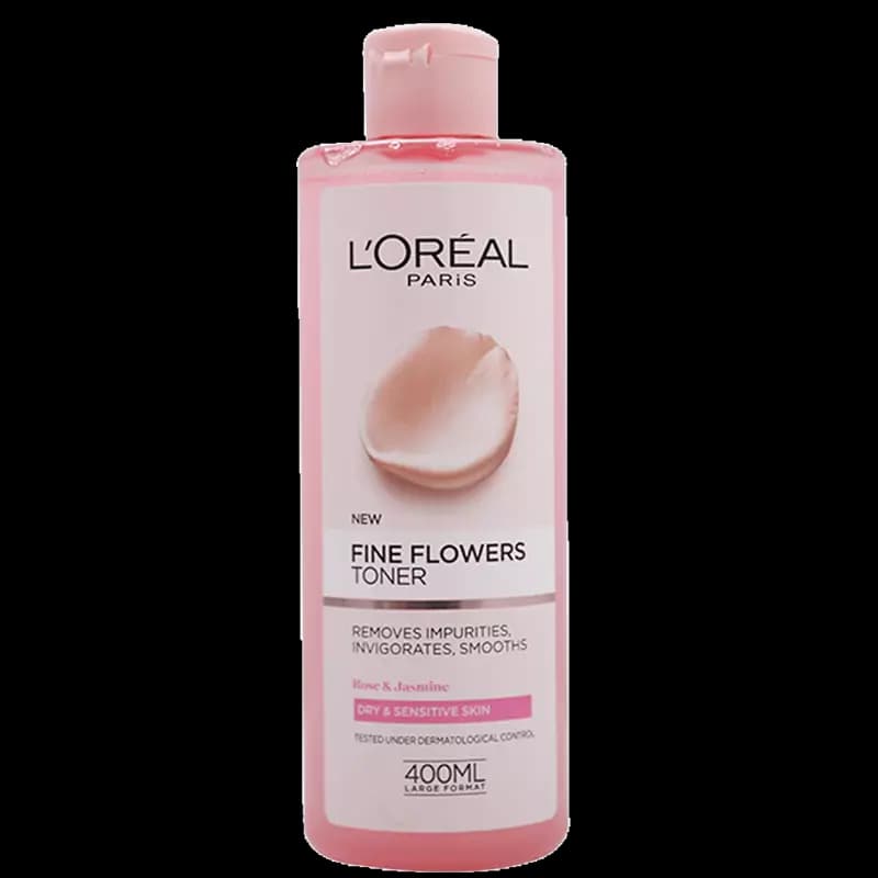 تونر گل رز صورتی لورال پوست خشک و حساس 400 میل Loreal Fine Flowers Toner