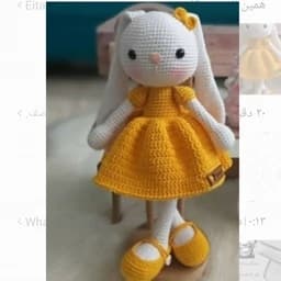 عروسک بافتنی،دست بافت،خرگوش ایستاده،اسباب بازی خرگوش، — تصویر ۳