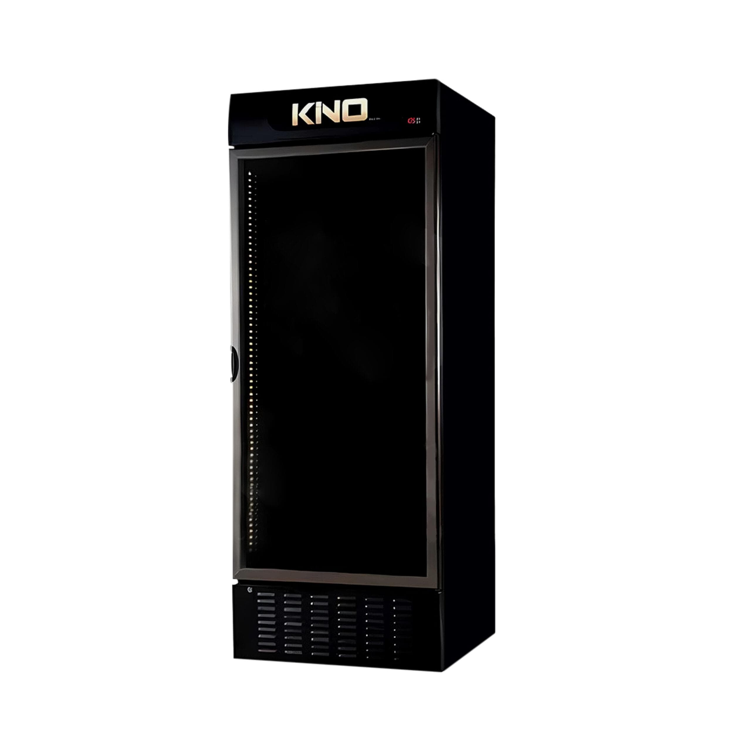 یخچال ویترینی 70 سانتی کینو مدل KR680BL (بدنه مشکی، وان مشکی، درب شامپاینی، شیشه رفلکس و ساده) — تصویر ۲