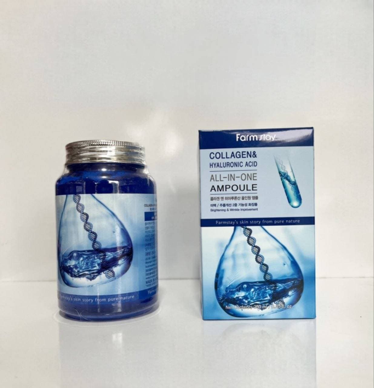 آمپول کلاژن و هیالورونیک اسید فارم استی Farmstay Collagen & Hyaluronic Acid All-In-One Ampoule