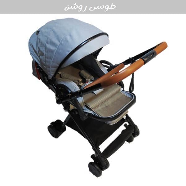 کالسکه مسافرتی دسته دو طرفه بیبی فورلایف مدل 2way جین — تصویر ۲