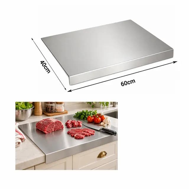 تخته گوشت استیل کابینتی سایز 60 در 40 سانت