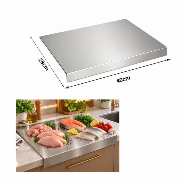 تخته گوشت استیل کابینتی سایز 28 در 40 سانت