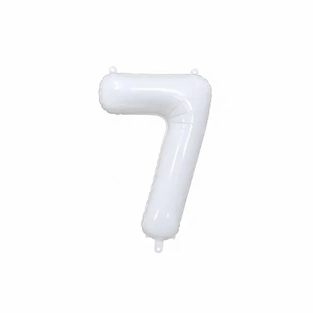 بادکنک فویلی عدد 7 سفید