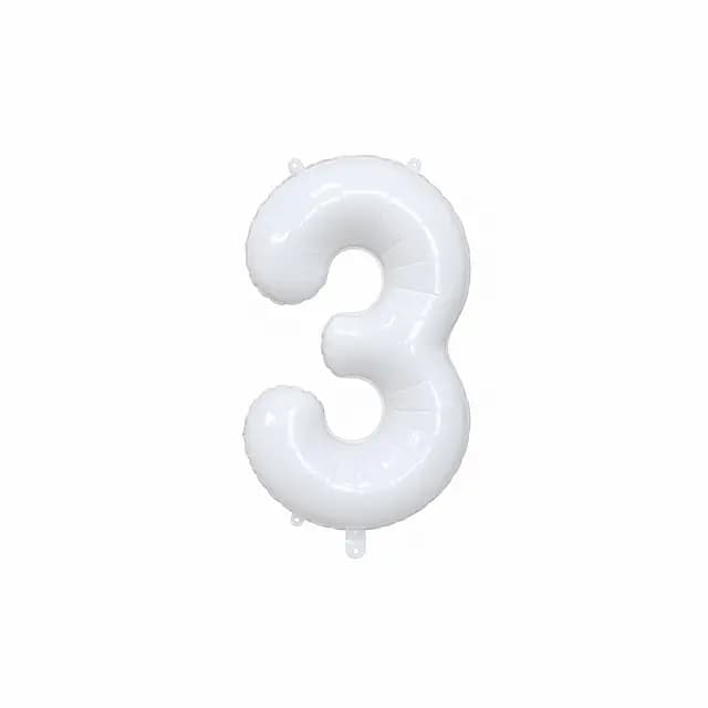 بادکنک فویلی عدد 3 سفید