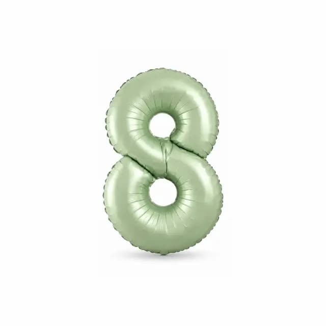 بادکنک فویلی عدد 8 سبز پاستلی